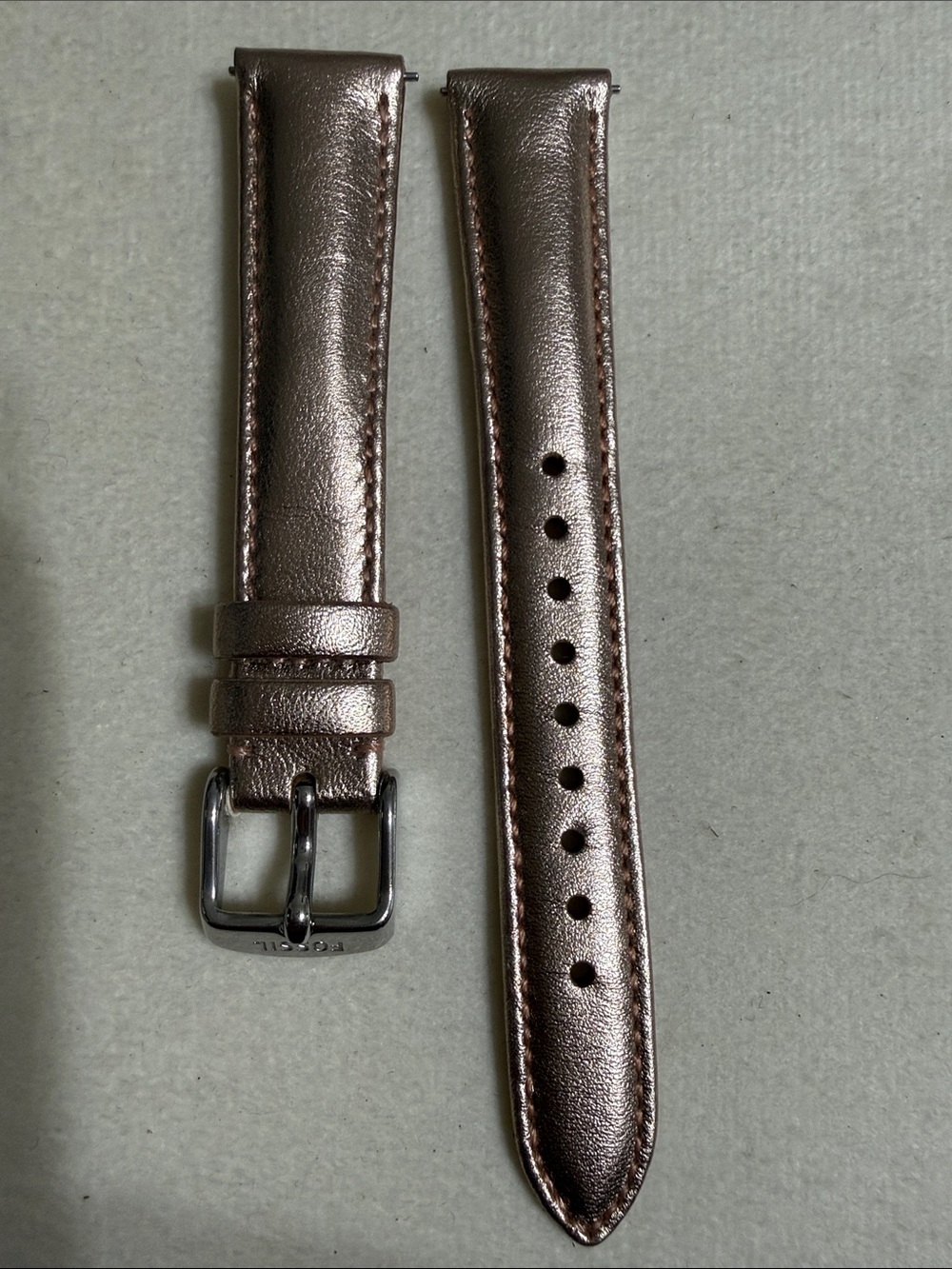16mm Metallic Brown Leather Watch Strap